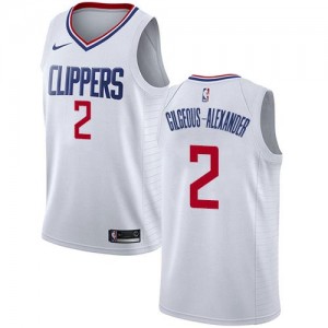 Nike NBA Maillots De Basket Gilgeous-Alexander Clippers Blanc Association Edition #2 Homme