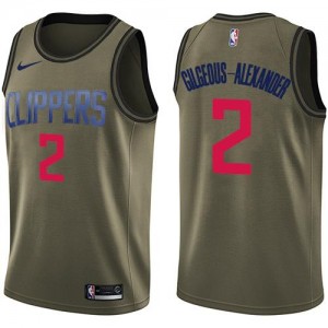 Nike NBA Maillot De Shai Gilgeous-Alexander Clippers vert Salute to Service #2 Homme