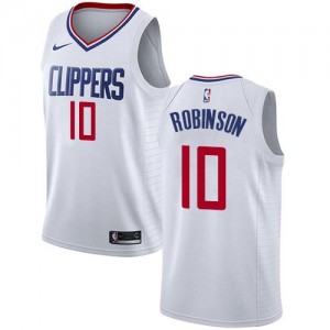 Nike Maillot De Robinson LA Clippers Blanc Association Edition Homme #10