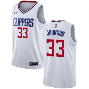 Nike NBA Maillots Johnson Clippers Association Edition Blanc Homme #33