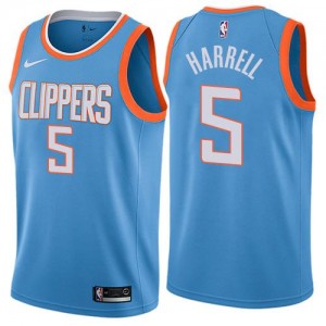 Maillots De Montrezl Harrell LA Clippers No.5 Homme Bleu Nike City Edition