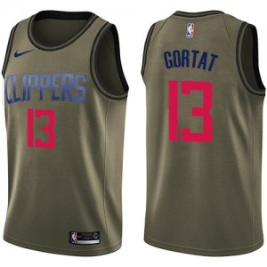 Nike Maillots Basket Gortat Clippers Salute to Service vert Enfant No.13