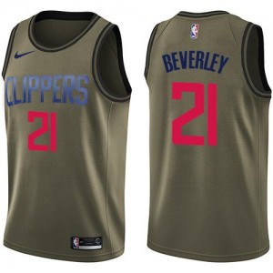 Nike Maillots De Basket Patrick Beverley LA Clippers Enfant vert Salute to Service No.21