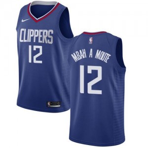 Maillots Basket Mbah a Moute LA Clippers Icon Edition Nike No.12 Homme Bleu