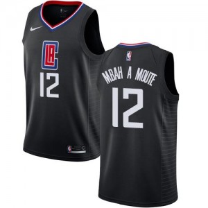 Nike Maillots Mbah a Moute Clippers No.12 Noir Statement Edition Homme