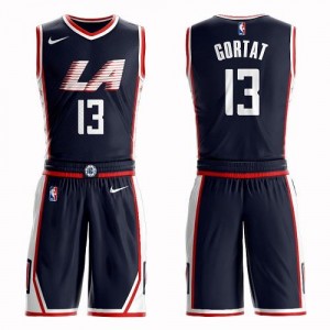 Nike NBA Maillot Basket Gortat Clippers Suit City Edition #13 Homme bleu marine