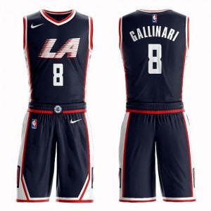 Nike NBA Maillots De Basket Gallinari LA Clippers Homme No.8 bleu marine Suit City Edition