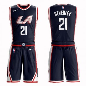 Maillot Beverley Clippers No.21 Homme Nike bleu marine Suit City Edition