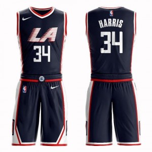 Nike NBA Maillots De Basket Tobias Harris Los Angeles Clippers No.34 Homme bleu marine Suit City Edition