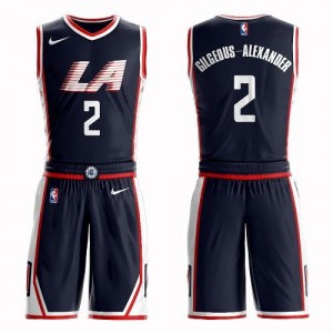 Nike NBA Maillot Basket Gilgeous-Alexander Clippers Homme Suit City Edition #2 bleu marine