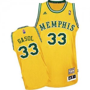 Adidas NBA Maillot De Gasol Memphis Grizzlies No.33 ABA Hardwood Classic Homme or