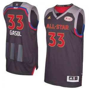 Maillots De Basket Marc Gasol Memphis Grizzlies 2017 All Star No.33 Homme Adidas Noir de carbone