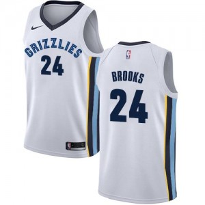 Nike Maillots Brooks Grizzlies No.24 Association Edition Blanc Homme