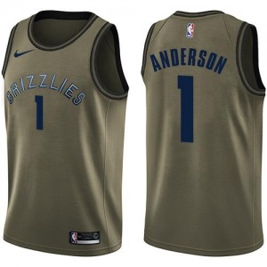 Nike Maillot Kyle Anderson Grizzlies No.1 Homme Salute to Service vert