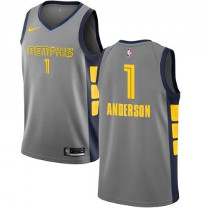 Nike NBA Maillots De Basket Anderson Grizzlies City Edition Homme #1 Gris