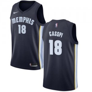 Nike Maillots Basket Casspi Grizzlies #18 Homme bleu marine Icon Edition