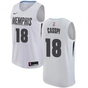 Maillots Basket Casspi Grizzlies Homme City Edition Blanc No.18 Nike
