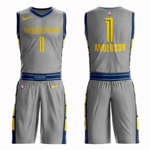 Maillots De Basket Anderson Grizzlies Homme Nike #1 Suit City Edition Gris