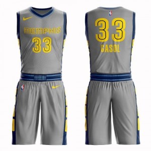 Nike NBA Maillot De Basket Gasol Memphis Grizzlies No.33 Enfant Suit City Edition Gris