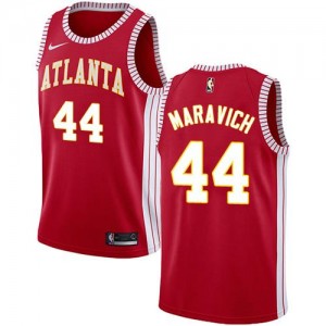 Maillot Basket Pete Maravich Hawks #44 Rouge Homme Nike Statement Edition