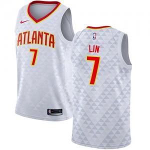 Nike Maillots Jeremy Lin Hawks Association Edition No.7 Homme Blanc