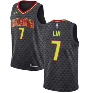 Maillots De Basket Lin Atlanta Hawks Homme No.7 Noir Icon Edition Nike