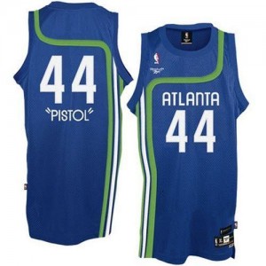 Adidas NBA Maillot De Pete Maravich Atlanta Hawks Homme Pistol Bleu clair No.44