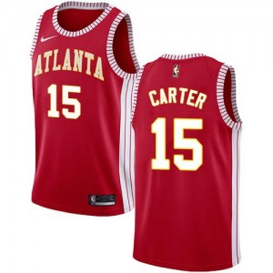 Maillot Basket Vince Carter Atlanta Hawks #15 Rouge Homme Nike Statement Edition