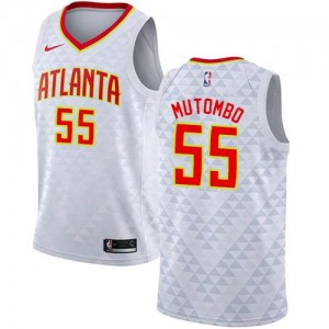 Nike Maillot De Basket Dikembe Mutombo Hawks #55 Association Edition Blanc Homme