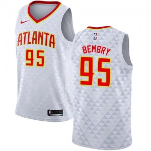 Nike Maillots DeAndre' Bembry Atlanta Hawks No.95 Blanc Association Edition Homme