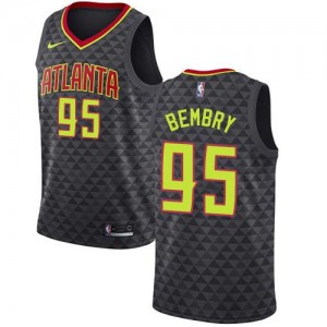 Nike NBA Maillots De DeAndre' Bembry Hawks #95 Noir Homme Icon Edition
