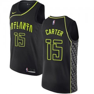 Maillots Basket Carter Atlanta Hawks City Edition No.15 Homme Nike Noir