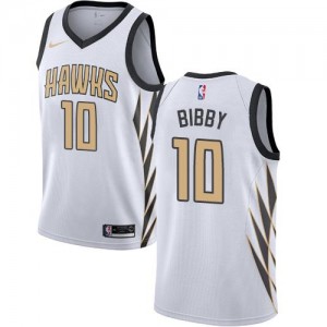Maillot De Basket Mike Bibby Hawks City Edition #10 Homme Nike Blanc