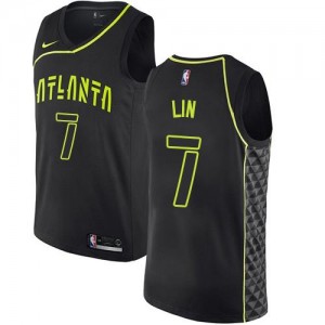 Nike NBA Maillot Jeremy Lin Atlanta Hawks Noir No.7 City Edition Homme