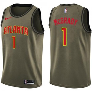 Maillot Mcgrady Hawks Homme Nike vert Salute to Service No.1
