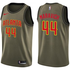 Nike Maillot Basket Pete Maravich Hawks vert #44 Salute to Service Homme