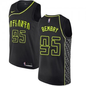 Maillots Basket DeAndre' Bembry Atlanta Hawks City Edition #95 Nike Homme Noir