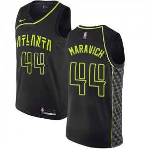 Maillot Maravich Hawks Nike Homme No.44 City Edition Noir