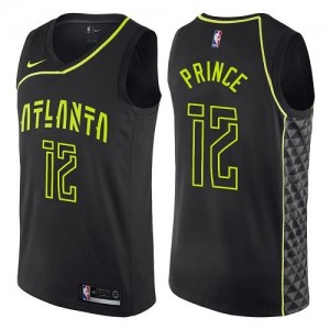 Nike NBA Maillots De Taurean Prince Hawks Homme City Edition #12 Noir
