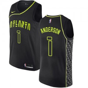 Maillot Basket Justin Anderson Atlanta Hawks Homme Noir City Edition #1 Nike