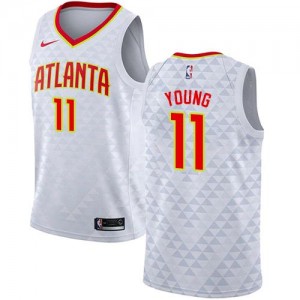 Maillot Basket Trae Young Hawks Homme Blanc Association Edition #11 Nike