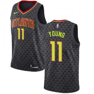 Nike Maillot De Basket Trae Young Hawks Noir Homme #11 Icon Edition