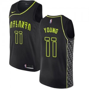 Nike NBA Maillots Young Hawks Homme No.11 Noir City Edition