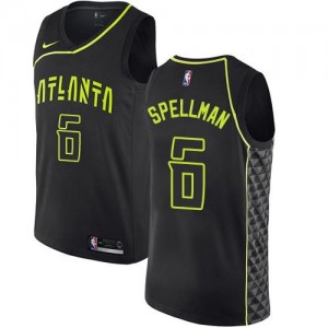 Nike Maillots De Basket Spellman Hawks Noir No.6 Homme City Edition
