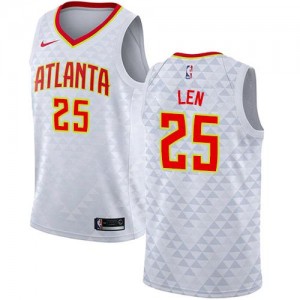 Nike NBA Maillots Basket Len Hawks Association Edition Blanc Enfant #25