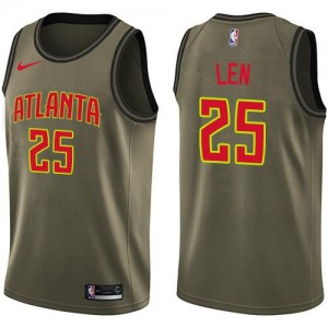 Nike Maillots De Basket Len Atlanta Hawks No.25 Salute to Service vert Homme