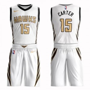 Nike Maillot Basket Carter Atlanta Hawks Homme Blanc Suit City Edition No.15