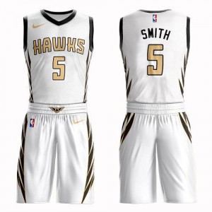 Nike Maillot De Smith Hawks #5 Enfant Suit City Edition Blanc