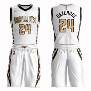 Maillots Basket Bazemore Hawks Enfant No.24 Suit City Edition Blanc Nike