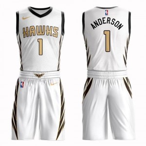Nike Maillot Anderson Hawks Homme Blanc Suit City Edition No.1